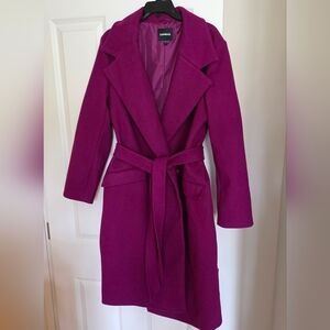 Express Fuchsia Belted Coat